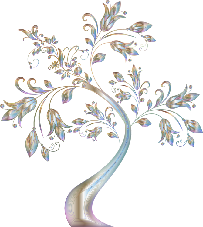 Floral Design Flower Sticker Wall Decal - Clear Background Flower Border Design Png Clipart (669x750), Png Download