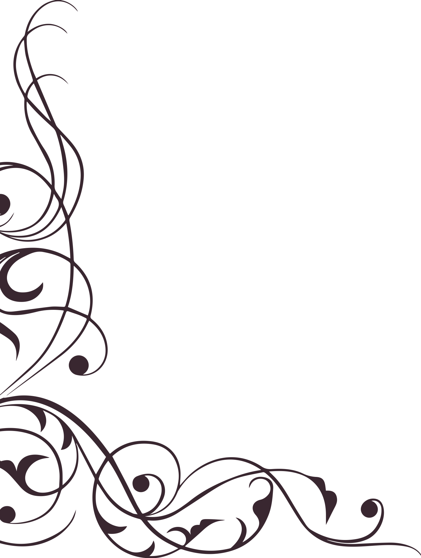 Floral Clipart Swirl - Elegant Border Vector Png Transparent Png (1449x1920), Png Download