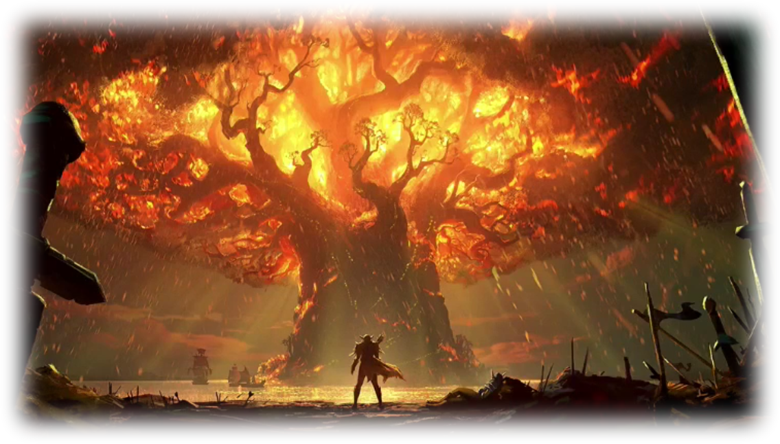 Sylvanas Burning World Tree , Png Download - Nomi Teldrassil Clipart (1136x647), Png Download