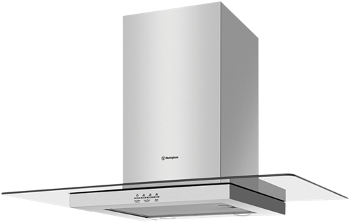 90cm S/steel And Flat Glass Canopy - Westinghouse 900mm Glass Canopy Rangehood Clipart (624x520), Png Download