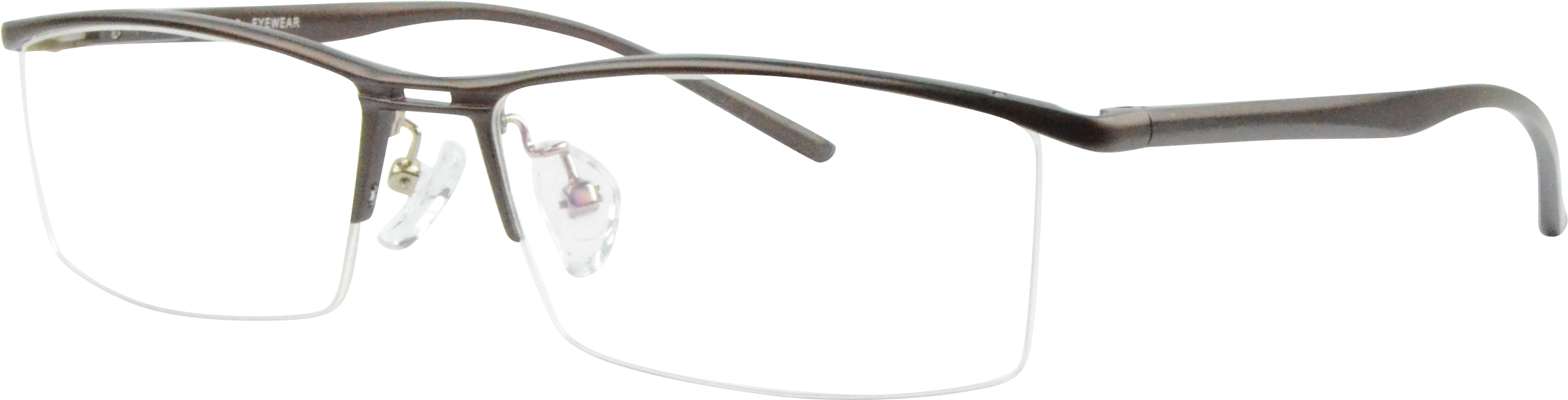 Al130 Brown Cheap Glasses - Transparent Material Clipart (2575x1073), Png Download