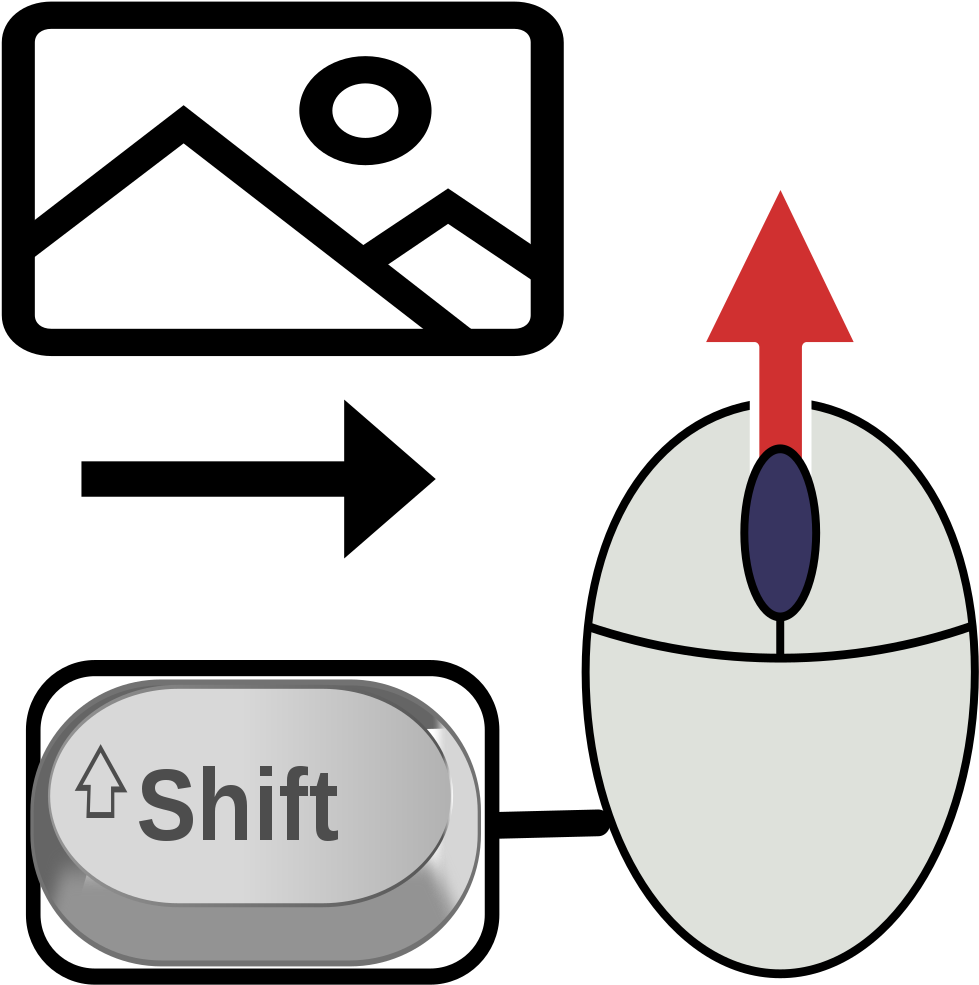 Computer Keyboard Mouse Shortcut To Shift Right - Circle Clipart (1024x1024), Png Download