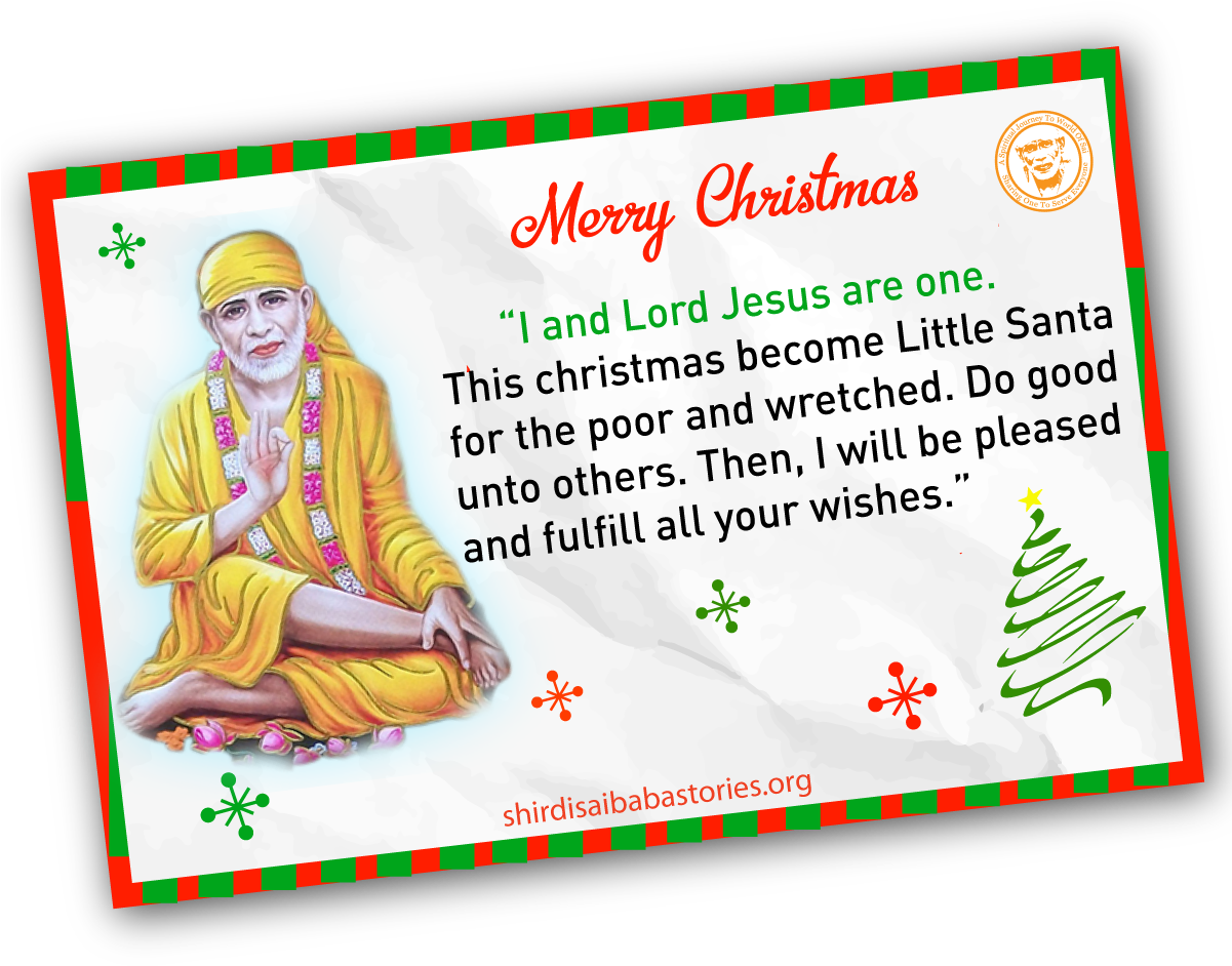 Shirdi Sai Baba Life Teachings Stories Nav Guruvar - Christmas Tree Vector Clipart (1200x1196), Png Download