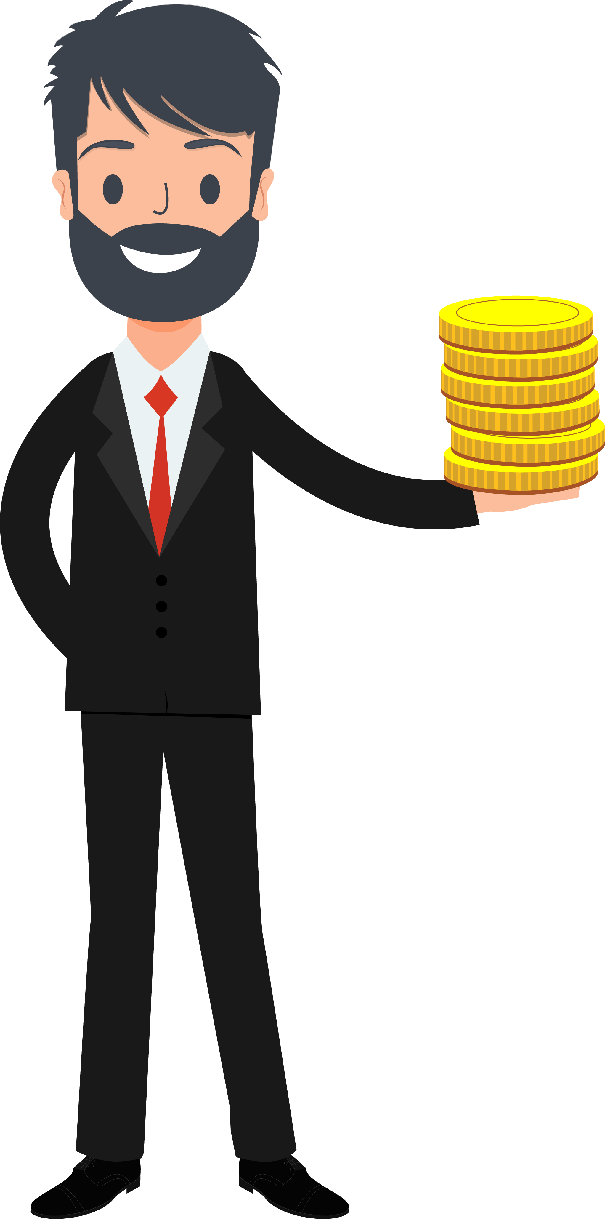 Toon Beard Businessman 94 Clipart (2043x4114), Png Download