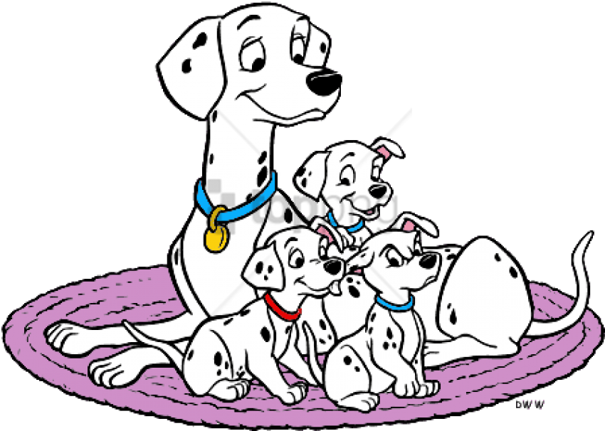 Disney Mother's Day- 101 Dalmatians Coloring Pages - 101 Dalmatians Perdita And Puppies Clipart (850x606), Png Download
