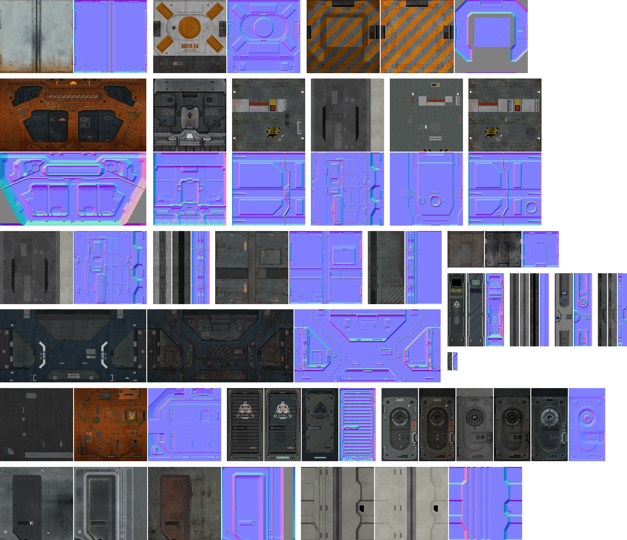 Click For Full Sized Image Doors - Doom 3 Fan Textures Clipart (2194x1891), Png Download