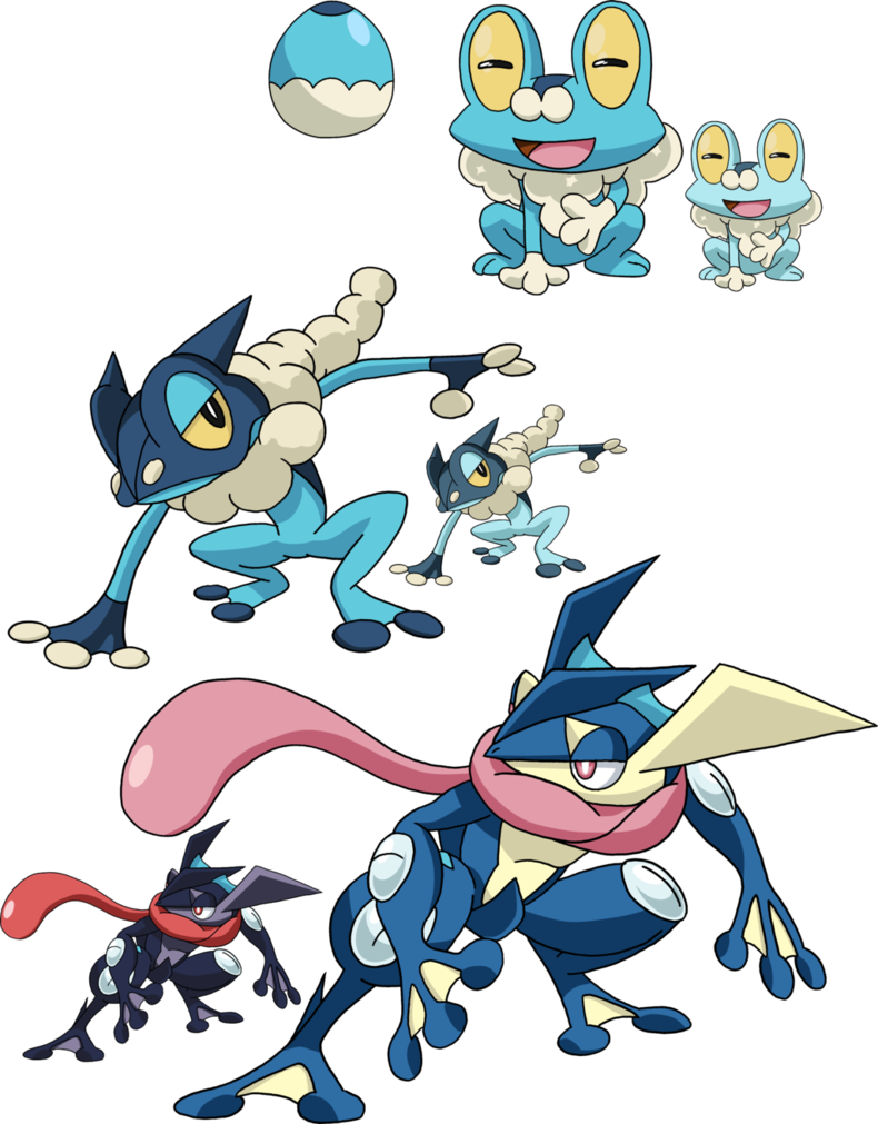 393kib, 790x1011, 656 657 And 658 Froakie Evolutionary - Shiny Greninja Evolution Line Clipart (790x1011), Png Download