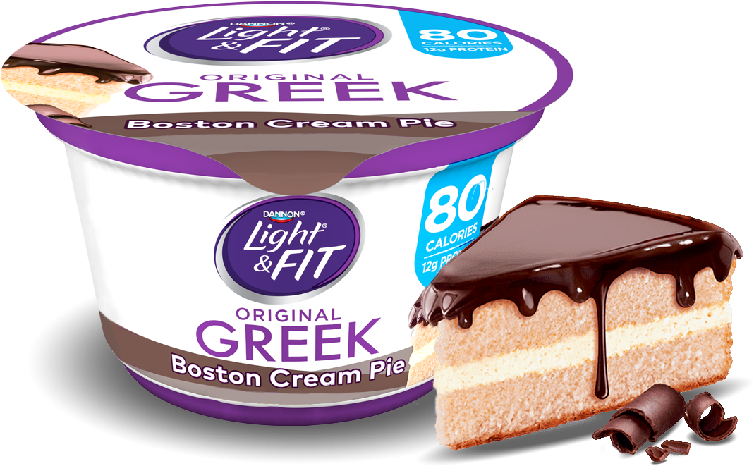 Boston Cream Pie Greek Yogurt - Light And Fit Boston Cream Clipart (1069x661), Png Download