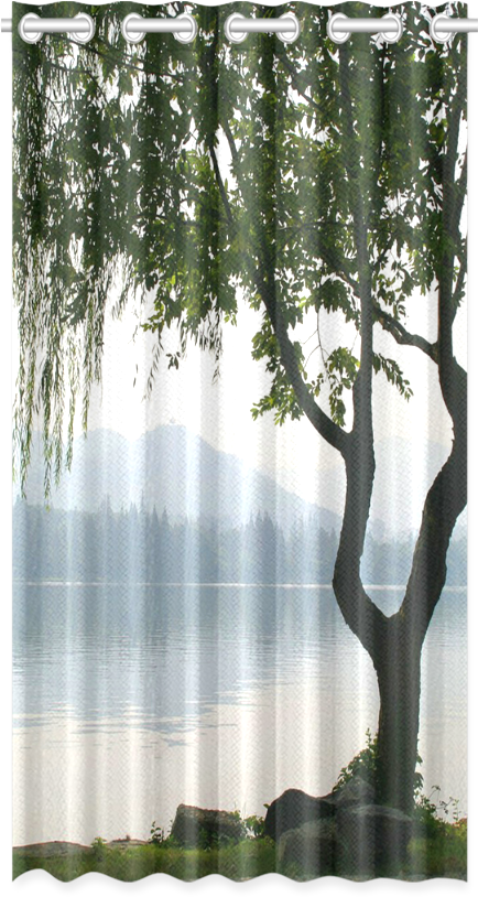 Weeping Willow Mountian View New Window Curtain 50" - Window Covering Clipart (1000x1000), Png Download