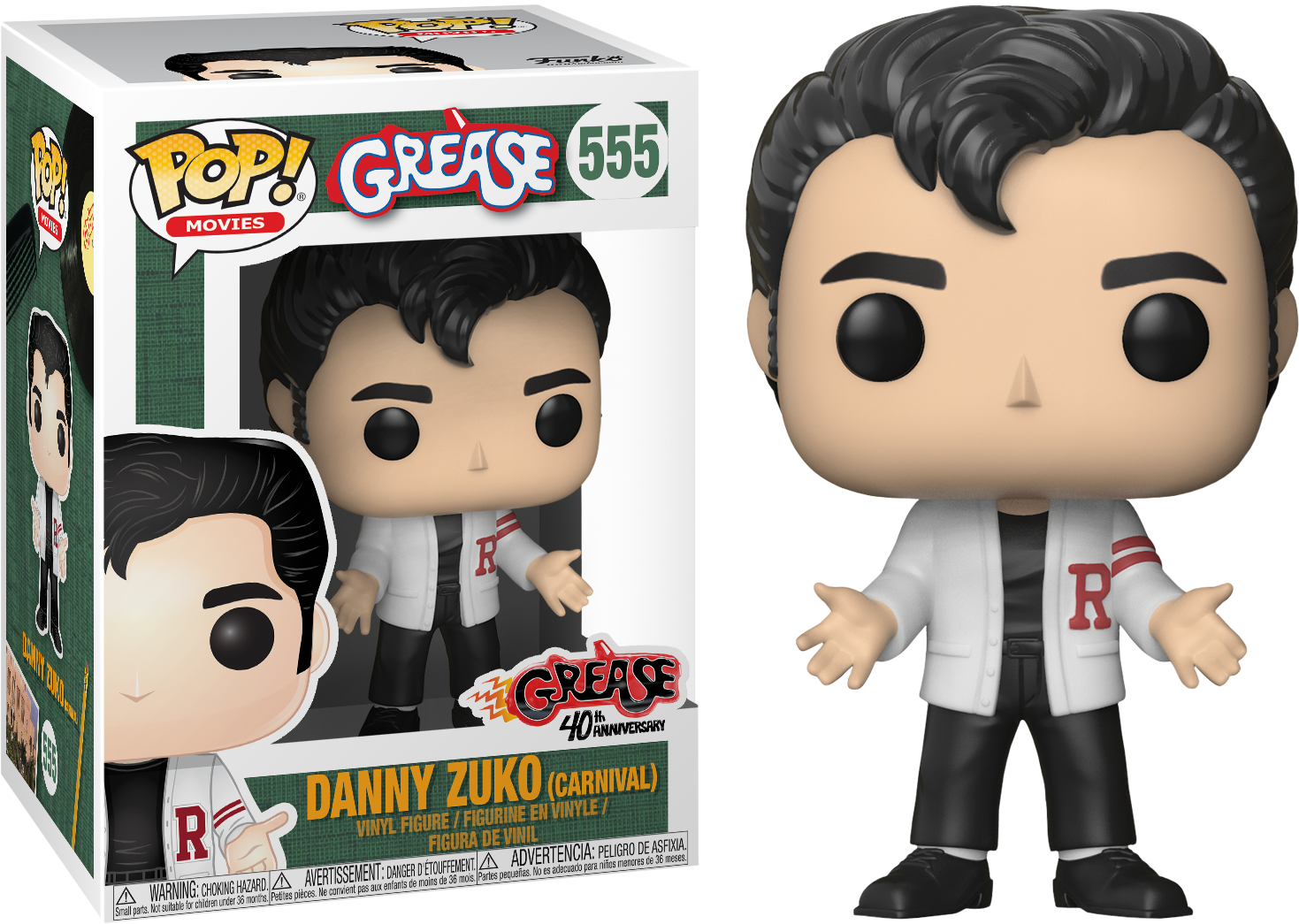 Danny Zuko Carnival Pop Vinyl Figure - Bruce Wayne Funko Pop Clipart (1469x1045), Png Download