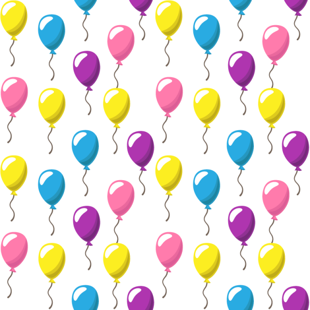 Vector Free Stock Background Pattern With Party Balloons - Fundo De Baloes Png Clipart (640x640), Png Download