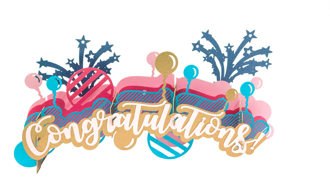 Congratulations Pop Up Card Clipart (1280x696), Png Download