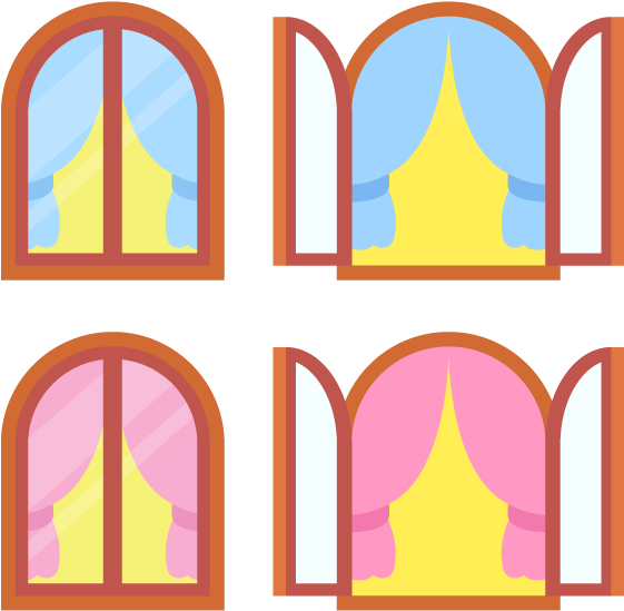 Curtains Window 2 Colors Free Png And Vector Clipart (640x640), Png Download