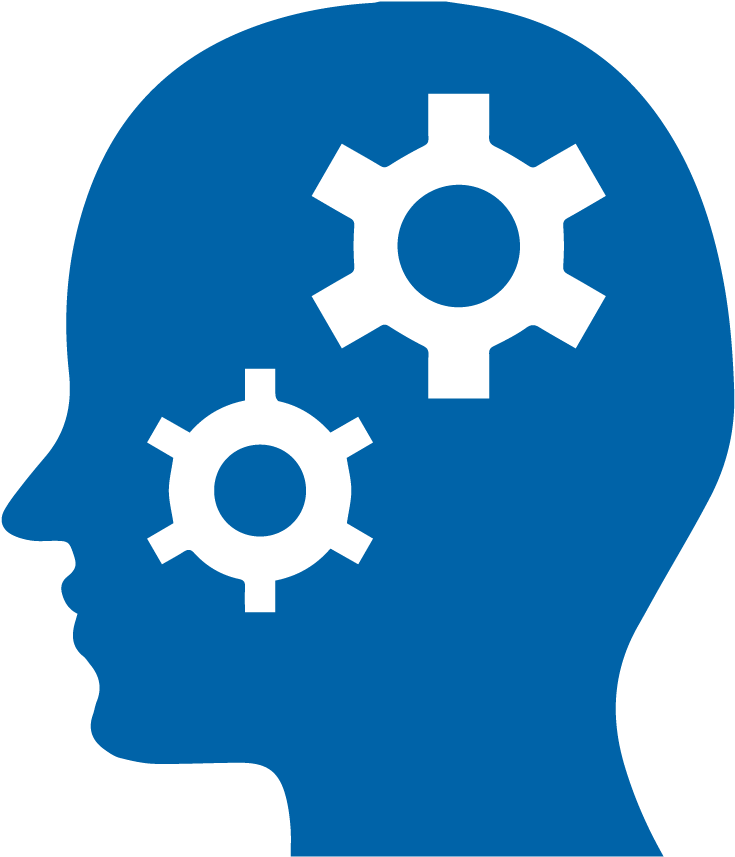 Icon Blue Engagement - Brain Work Icon Png Clipart (735x857), Png Download