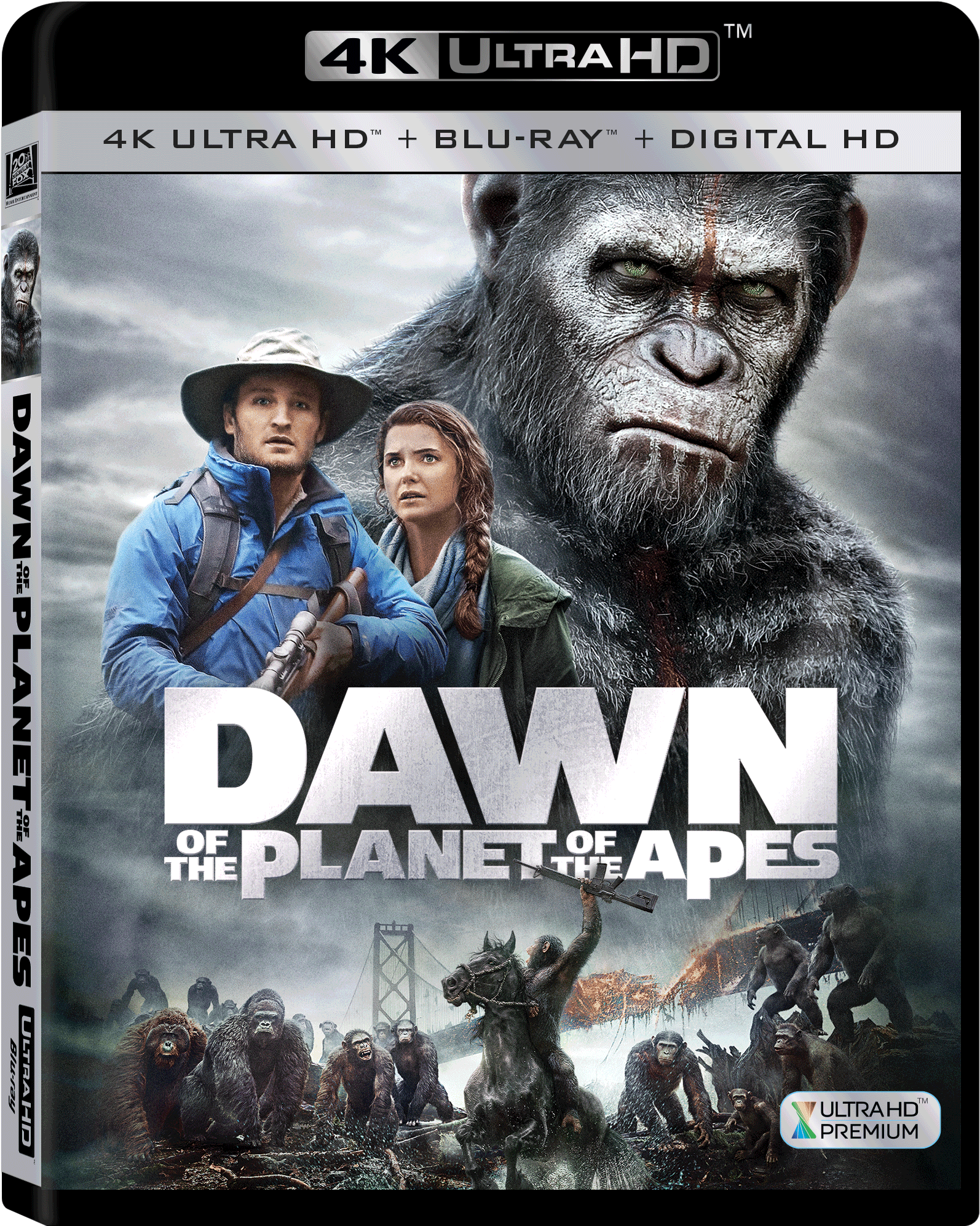 4k Blu-ray - Dawn Of The Planet Of The Apes 4k Ultra Hd Clipart (1800x2400), Png Download