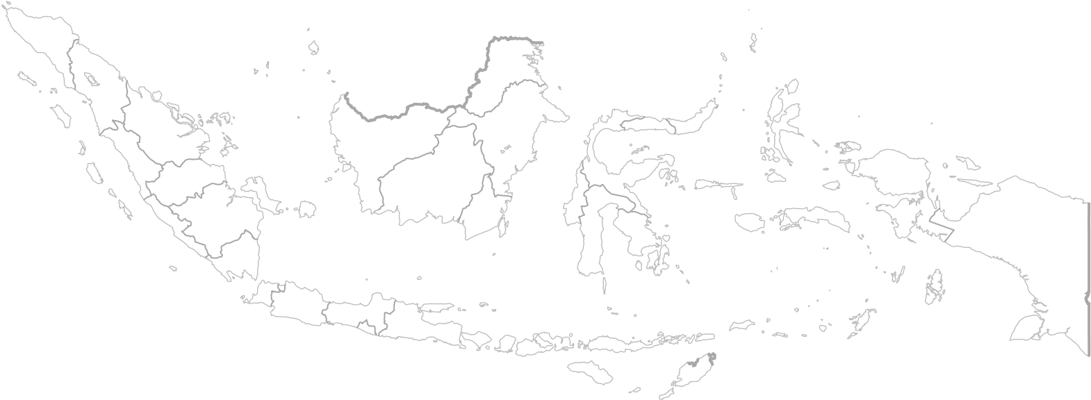 Indonesia Provinces Outline Map - Indonesia Vector Map Png Outline Clipart (1600x613), Png Download