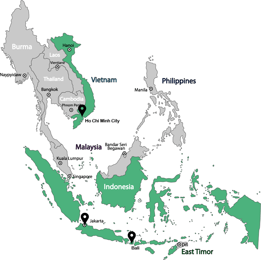 Emerhub Map - Southeast Asia Capital Cities Clipart (873x869), Png Download