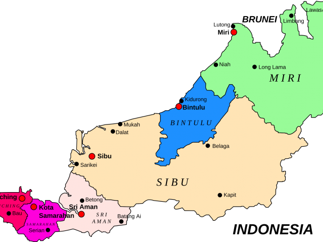 Map Clipart Indonesia - Sarawak Map Png Transparent Png (640x480), Png Download