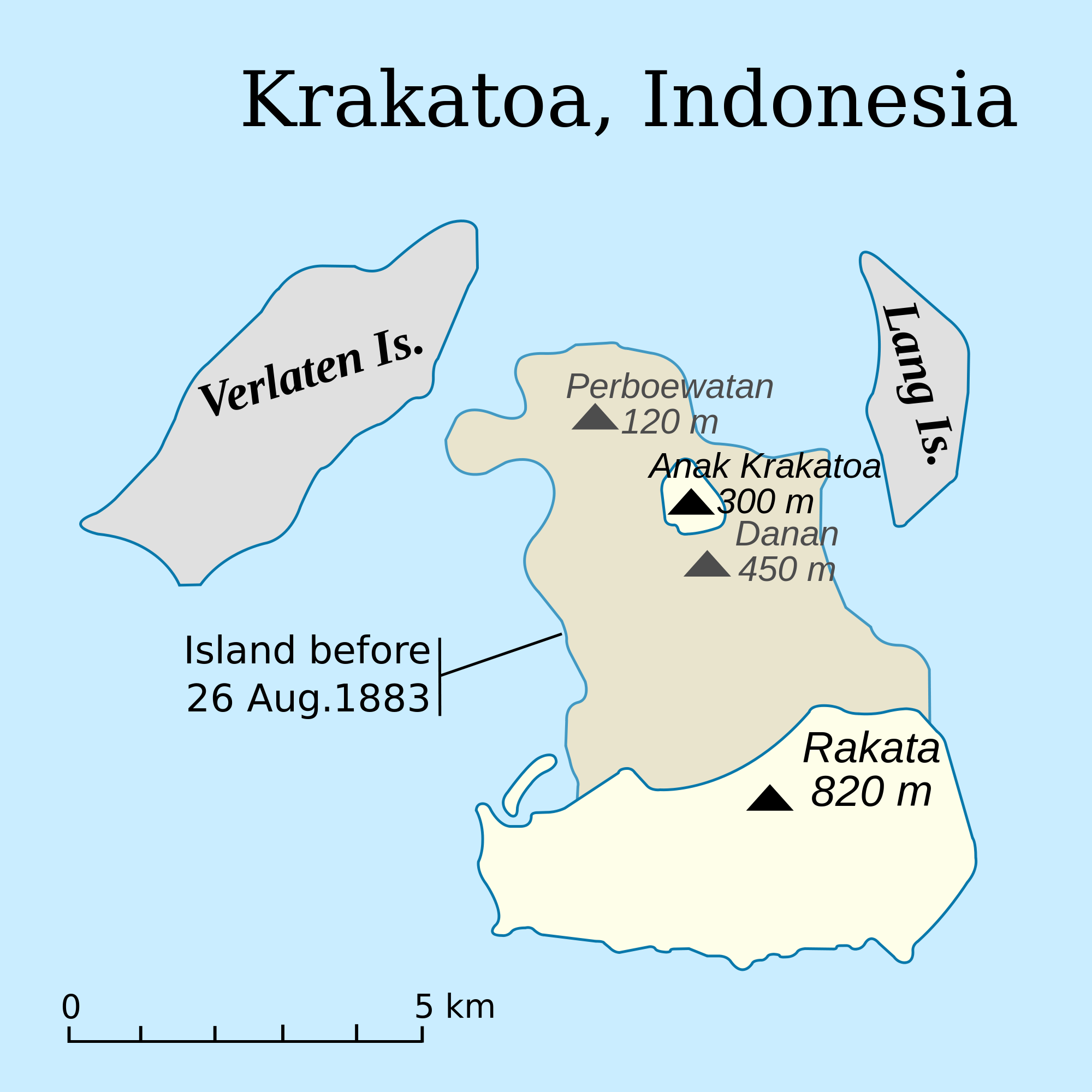 Krakatoa, Indonesia Krakatoa Map Before And After Clipart Large