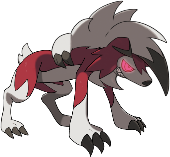 Quadruped Lycanroc Midnight - Pokemon Wolf Clipart (702x585), Png Download