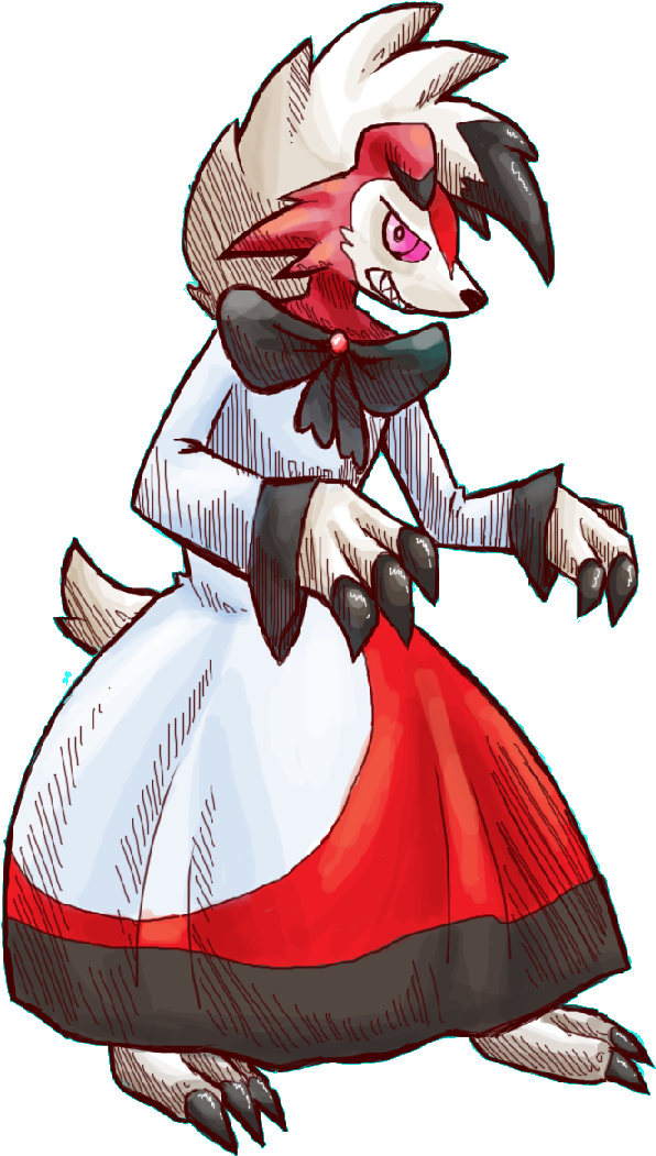 Imaizumi Kagerou And Lycanroc Drawn By Penga - Cartoon Clipart (623x1067), Png Download