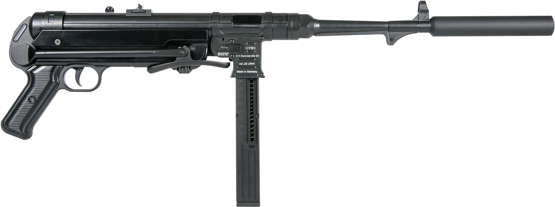 Mp 40 Png - Gsg Mp 40 Clipart (1800x700), Png Download