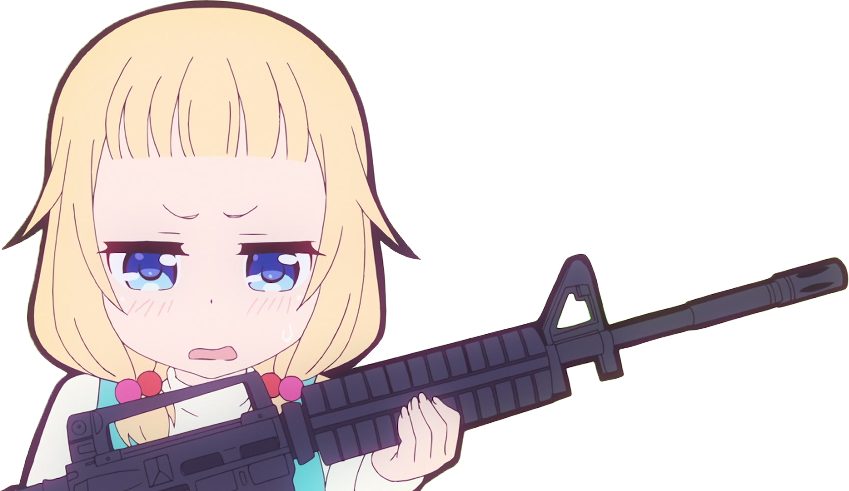 Lumineon Posted To Anime Reaction Images - Anime Memes With A Gun Clipart (...