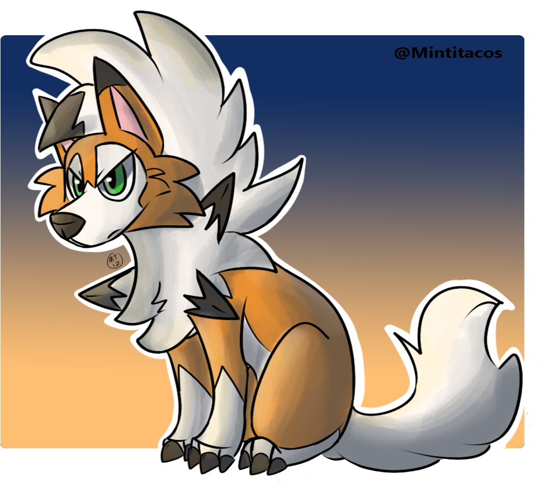 Dusk Form Lycanroc - Cartoon Clipart (1102x959), Png Download