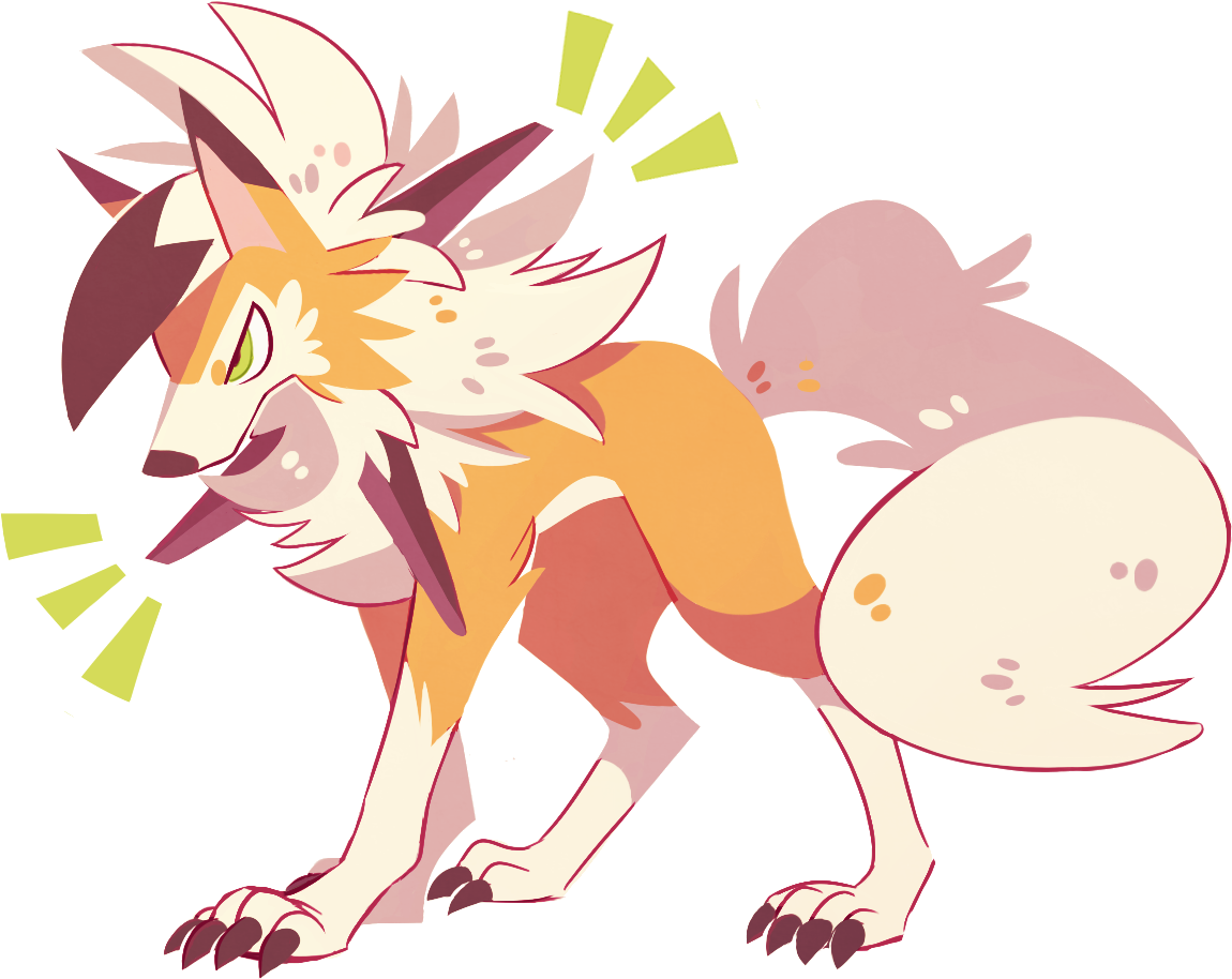 Lycanroc Dusk Form Art Clipart (1262x1025), Png Download