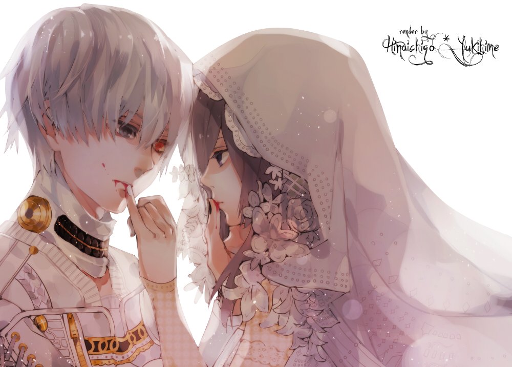 Touka X Kaneki Fanart Clipart (1000x716), Png Download