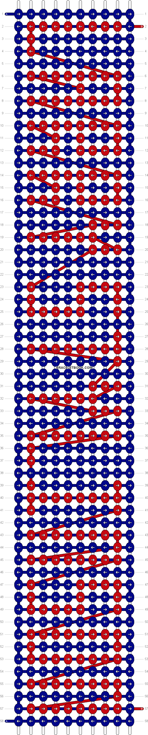 Alpha Pattern - Stitch Friendship Bracelet Pattern Clipart (636x3088), Png Download