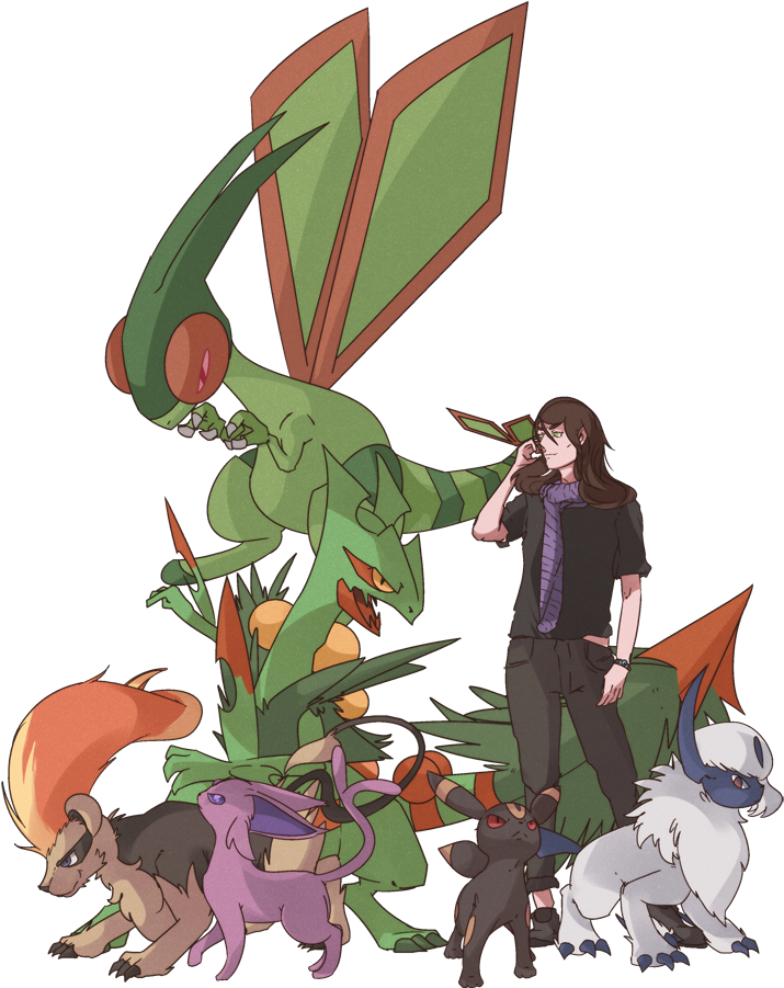 Champion Commission Mega Sceptile, Pyroar, Absol, Umbreon, - Cartoon Clipart (900x900), Png Download