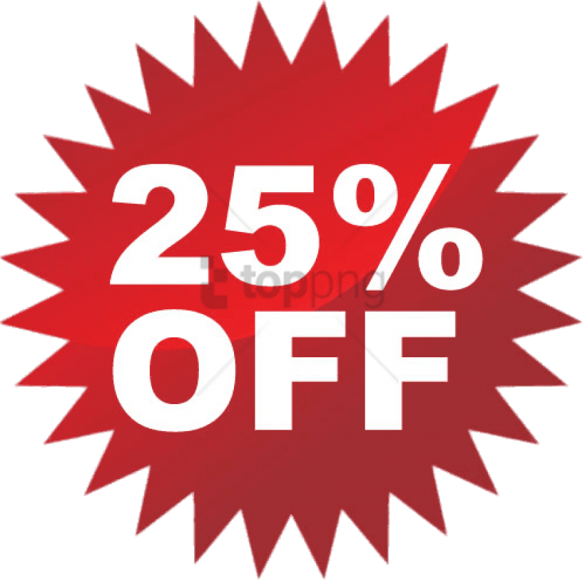 25% Discount Png Image With Transparent Background - 25% Off Tag Png Clipart (850x844), Png Download