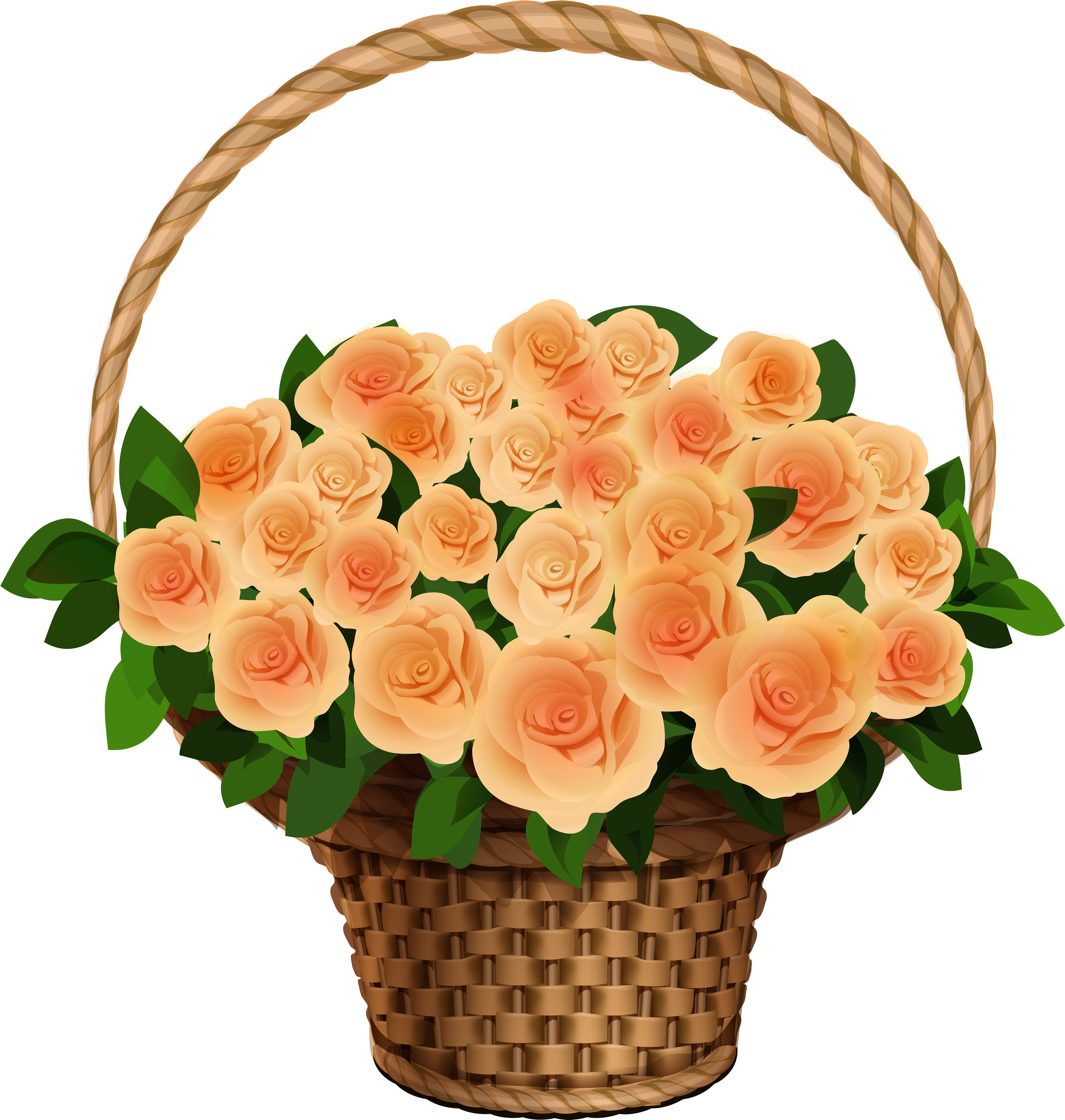 Basket With Yellow Roses Png Clipart Image - Flower Bokeh Png Hd Transparen...