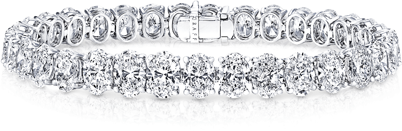 A Classic Graff Oval Shape Diamond Bracelet Clipart (2000x2000), Png Download