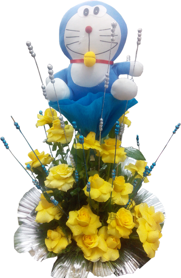 Yellow Rose Basket - Garden Roses Clipart (587x901), Png Download