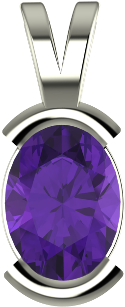 V-shape Oval Cut Diamond Brushed Pendant 7485p - Pendant Clipart (700x700), Png Download