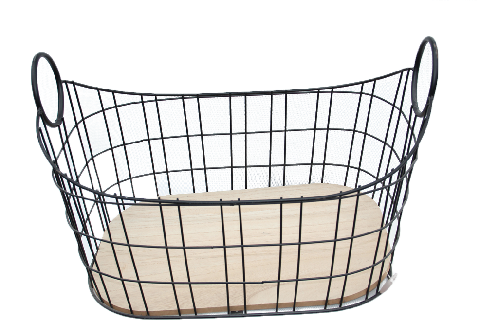 Gridwall Mesh Oval Shape Iron Wire Basket With The - Storage Basket Clipart (1000x1000), Png Download