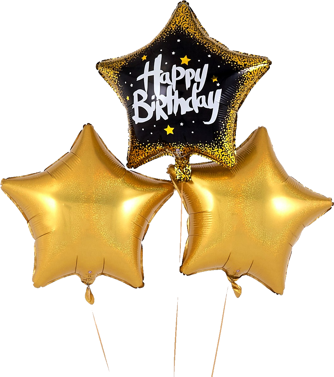 Birthday Balloon Bouquets - Black And Gold Birthday Balloons Clipart (1200x1200), Png Download