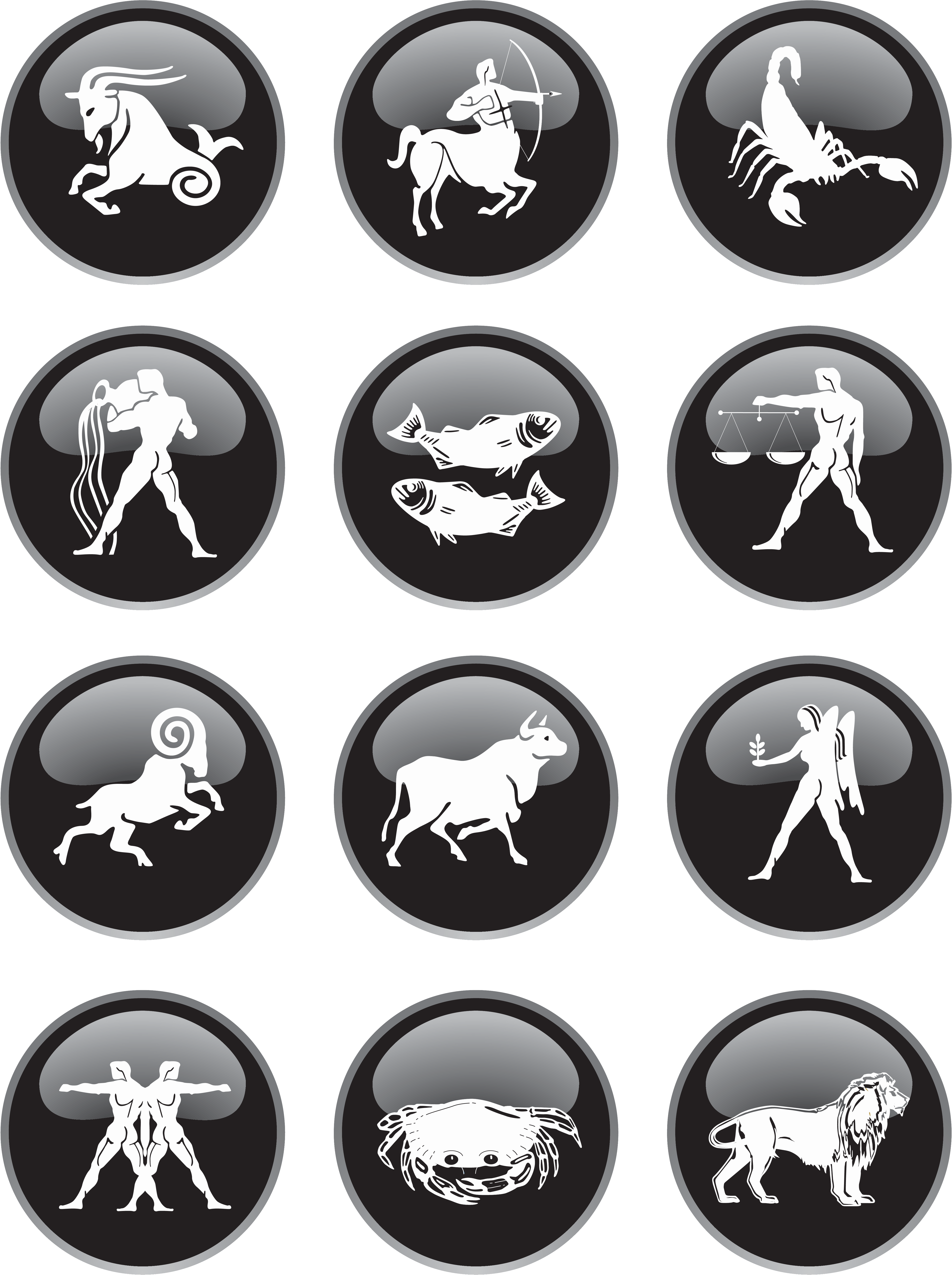 Black Zodiac Signs Png Clipart Picture - Belier Transparent Png (5206x6570), Png Download