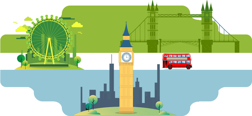 Service Learning & Educational Tours United Kingdom - Ferris Wheel Clipart (1000x414), Png Download