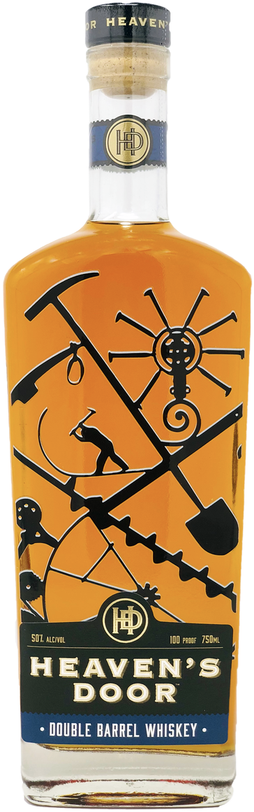 Heaven's Door Double Barrel Whiskey Clipart (364x1162), Png Download