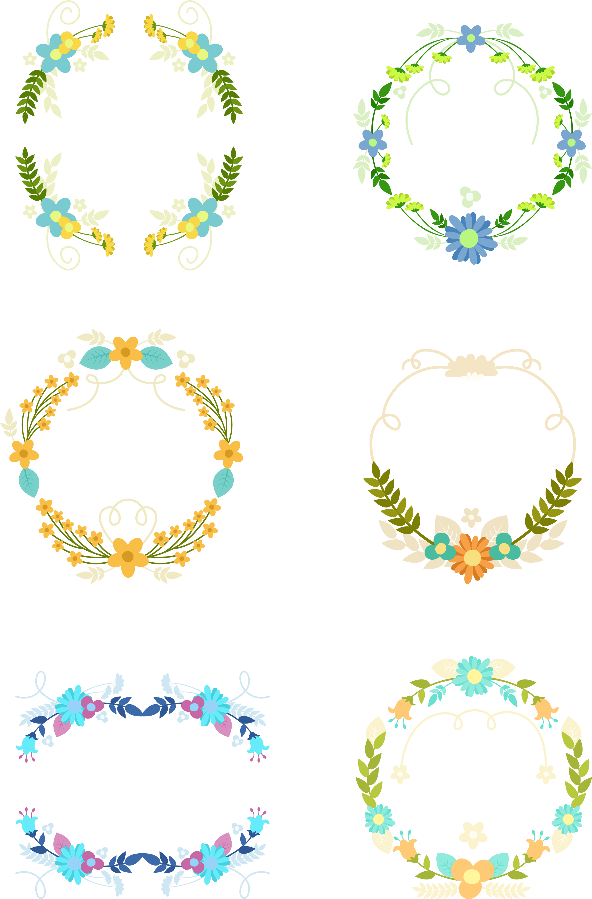 Garland Fresh Colored Element Png And Psd - Circle Clipart (3072x4107), Png Download