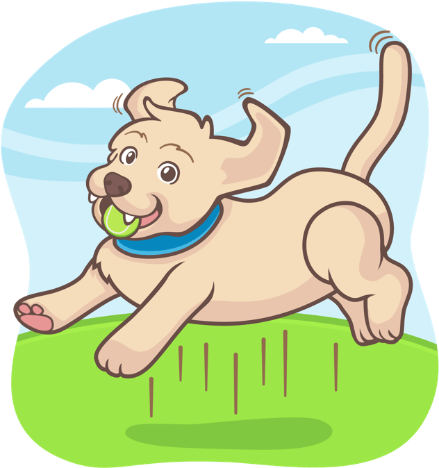 Ball Clip Dog - Cartoon - Png Download (750x750), Png Download