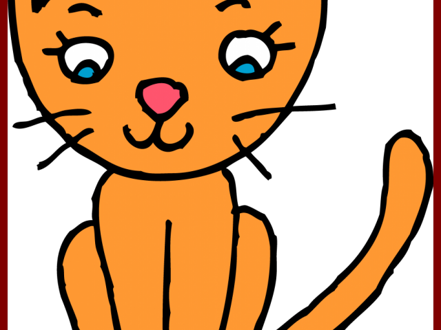 Tabby Cat Clipart Cute Orange Cat - Cat Clipart Black And White Png Transparent Png (640x480), Png Download