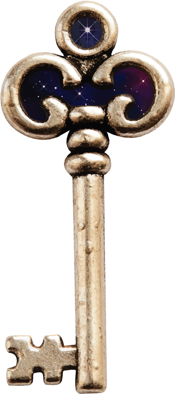 The Star-crossed Key - Body Jewelry Clipart (1316x1551), Png Download