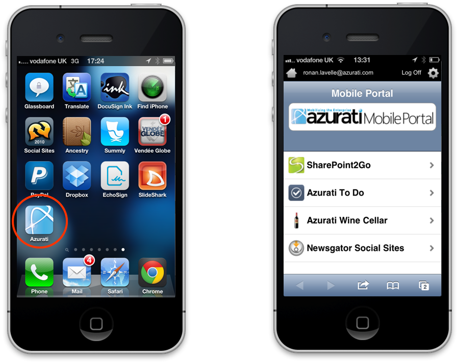 Azurati Mobile Portal For Html5 Mobile Applications2 - Iphone 4 Clipart (896x711), Png Download