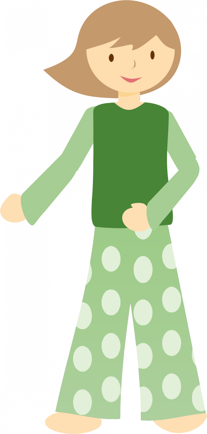 Woman Pajama Clipart - Girl In Pajamas Clipart - Png Download (817x1714), Png Download