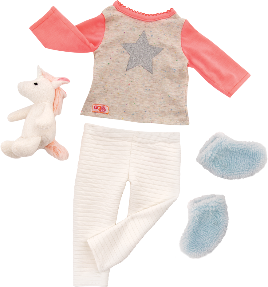 Unicorn Wishes Pajama Outfit - Our Generation Outfits Clipart (1050x1050), Png Download
