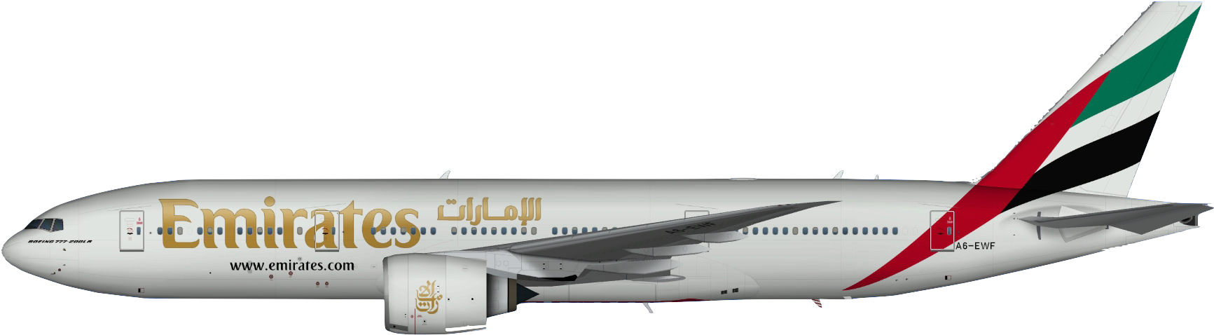 Boeing B777-200lr - Emirates 777 200lr Png Clipart (1781x515), Png Download